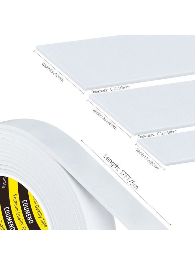 COUMENO EVA Single-Sided Adhesive White Foam Tape,Single-Sided Sealing Strip Foam Pad Sponge Tape Window Weatherproof, 2inchX16.4FT - Image 2