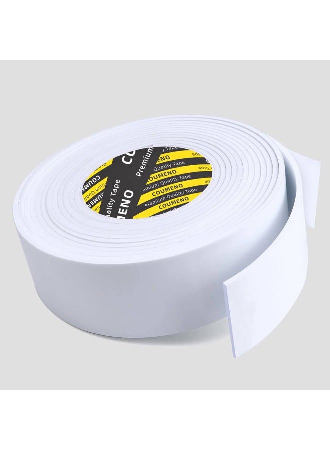 COUMENO EVA Single-Sided Adhesive White Foam Tape,Single-Sided Sealing Strip Foam Pad Sponge Tape Window Weatherproof, 2inchX16.4FT - Image 1