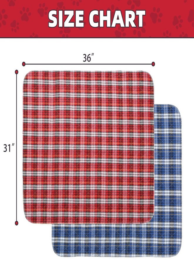 KOOLTAIL Reusable Puppy Pads, 2 Pack Washable Pee Pads for Dogs-Waterproof Non-Slip Plaid Puppy Training Pads, Absorbent Whelping Pads for Potty, Crate, Playpen, Bed, Sofa, Large Dog Mat, 31"x 36" - Image 2
