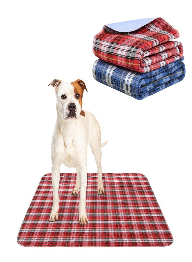 KOOLTAIL Reusable Puppy Pads, 2 Pack Washable Pee Pads for Dogs-Waterproof Non-Slip Plaid Puppy Training Pads, Absorbent Whelping Pads for Potty, Crate, Playpen, Bed, Sofa, Large Dog Mat, 31"x 36" - Image 1