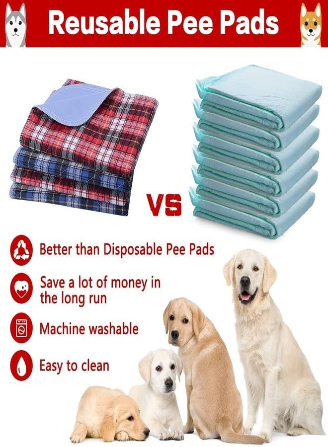 KOOLTAIL Reusable Puppy Pads, 2 Pack Washable Pee Pads for Dogs-Waterproof Non-Slip Plaid Puppy Training Pads, Absorbent Whelping Pads for Potty, Crate, Playpen, Bed, Sofa, Large Dog Mat, 31"x 36" - Image 4