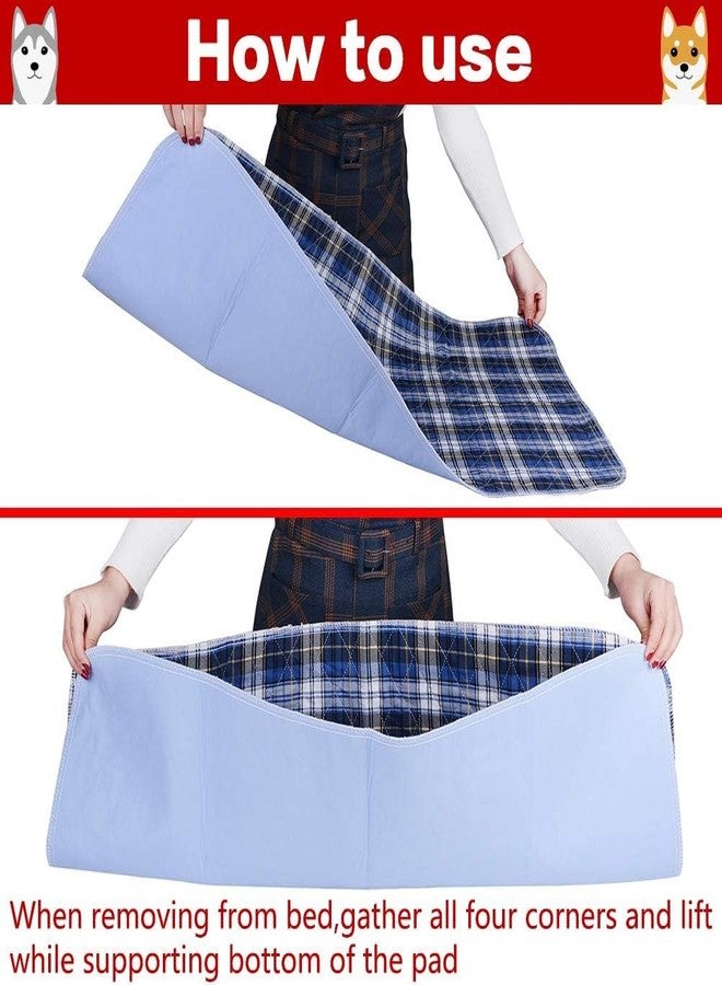 KOOLTAIL Reusable Puppy Pads, 2 Pack Washable Pee Pads for Dogs-Waterproof Non-Slip Plaid Puppy Training Pads, Absorbent Whelping Pads for Potty, Crate, Playpen, Bed, Sofa, Large Dog Mat, 31"x 36" - Image 5