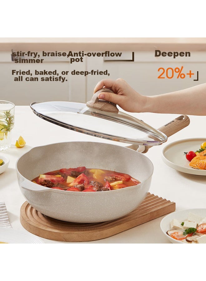 Joyoung Titanium Non-stick Wok, Maifanshi Color, Suitable For All Stoves, 30cm C530 - Image 1