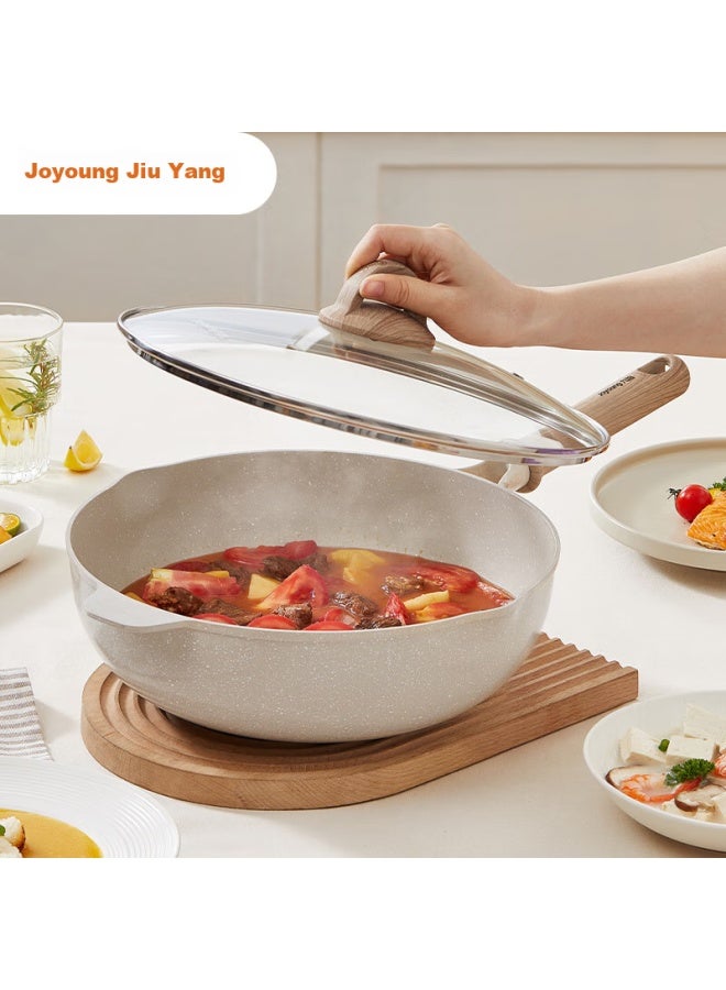 Joyoung Titanium Non-stick Wok, Maifanshi Color, Suitable For All Stoves, 30cm C530 - Image 4