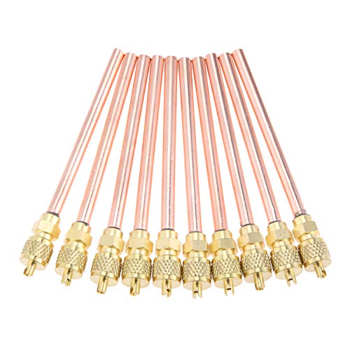 gohantee صمامات خدمة/وصول 10 قطع 1/4'' SAE × 1/4'' OD × 4'' ساق نواة تكييف الهواء - Image 2