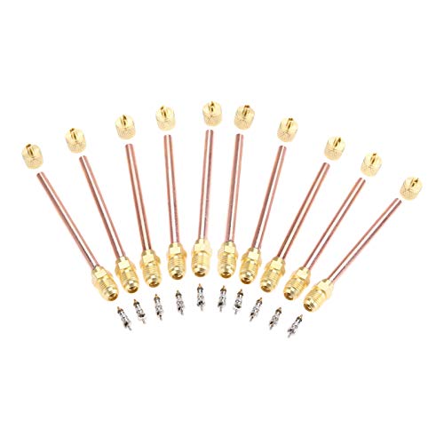 gohantee صمامات خدمة/وصول 10 قطع 1/4'' SAE × 1/4'' OD × 4'' ساق نواة تكييف الهواء - Image 4