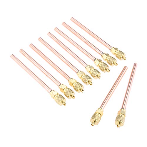 gohantee صمامات خدمة/وصول 10 قطع 1/4'' SAE × 1/4'' OD × 4'' ساق نواة تكييف الهواء - Image 5