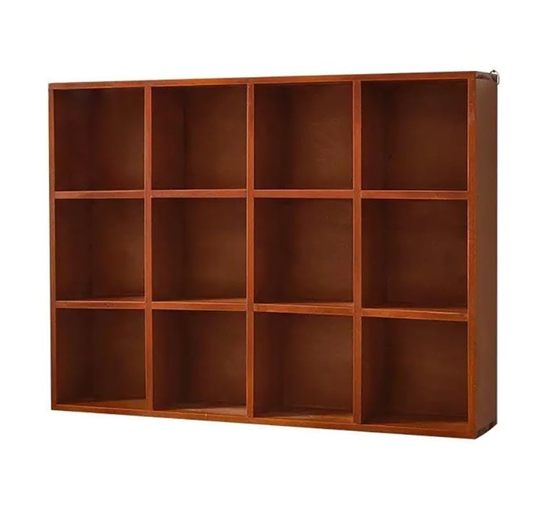 AZOFIA Shadow Box Display Shelf, Wall Mounted Wooden Hanging Display Shelf Floating Shelf Perfect for Little Figurines, Multi-Slot Wall Collection Freestanding Farmhouse Decor Display Case (Brown, 12 Slot) - Image 1