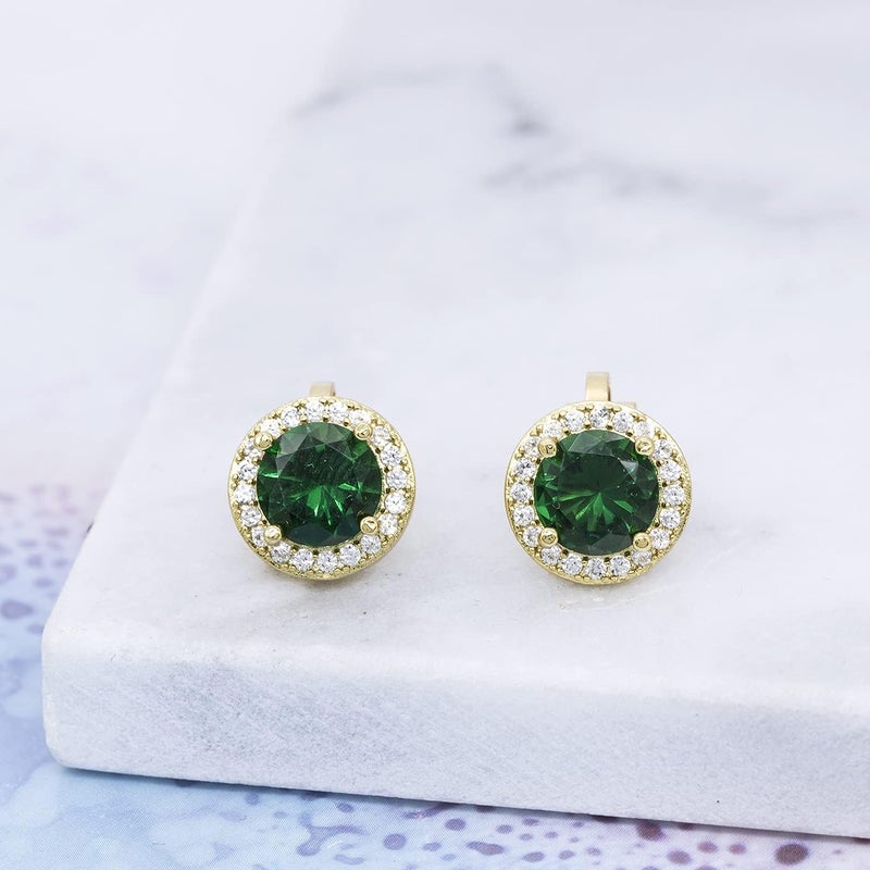 YOQUCOL 8MM Cubic Zirconia Crystal Clip On Stud Earrings Round Non Pierced Earrings for Women - Image 4