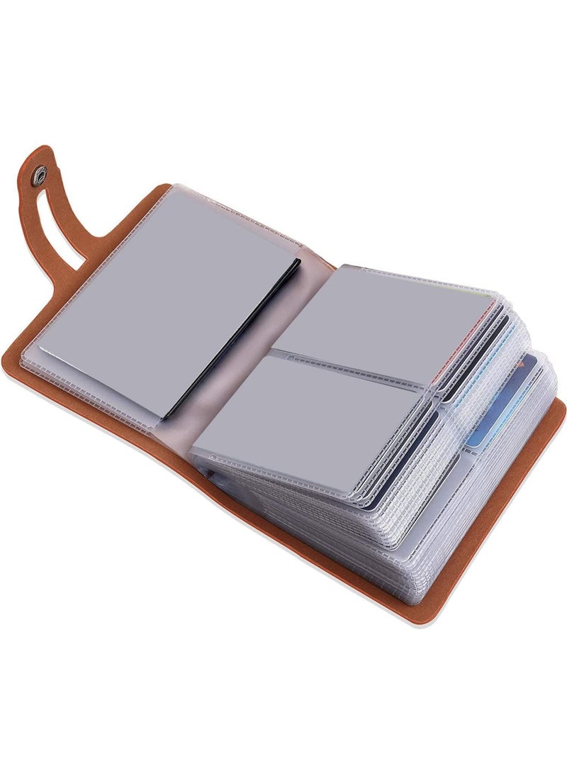 ChicAbode 60 Card Slots Credit Card Holder, Business Card Holder for Women or Men, Leather Credit Cards and Business Cards Organizer, Easy to Carry, for Office, Traveling and Business Trips, Brown - Image 1