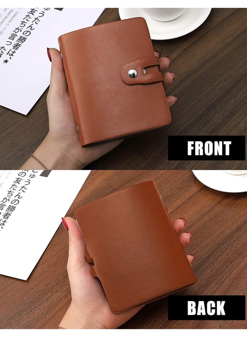 ChicAbode 60 Card Slots Credit Card Holder, Business Card Holder for Women or Men, Leather Credit Cards and Business Cards Organizer, Easy to Carry, for Office, Traveling and Business Trips, Brown - Image 5