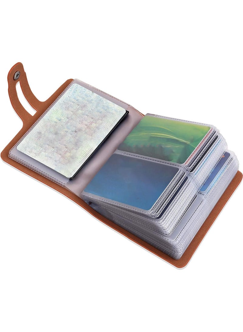 ChicAbode 60 Card Slots Credit Card Holder, Business Card Holder for Women or Men, Leather Credit Cards and Business Cards Organizer, Easy to Carry, for Office, Traveling and Business Trips, Brown - Image 3