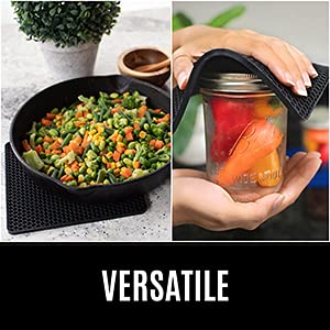 Homwe Silicone Oven Mitts And Pot Holders  4-Piece Set  Heavy Duty Cooking Gloves  Kitchen Counter Safe Trivet Mats  Advanced Heat Resistance  Non-Slip Textured Grip (Aqua Turquoise) - Image 3