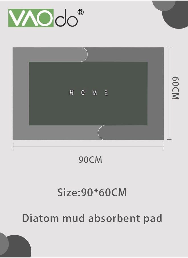 Bath Mat Super Absorbent Bathroom Cushion Toilet Absorbent Non-Slip Mat Not Moldy Kitchen Porch Floor Mat 60*90CM Dark Green