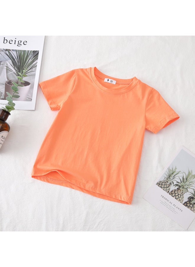 Children's Odell Cotton Short-sleeved T-shirt Summer Round Neck Black And White Pure Color Kidsren's Half-sleeved T Baby Thin Top