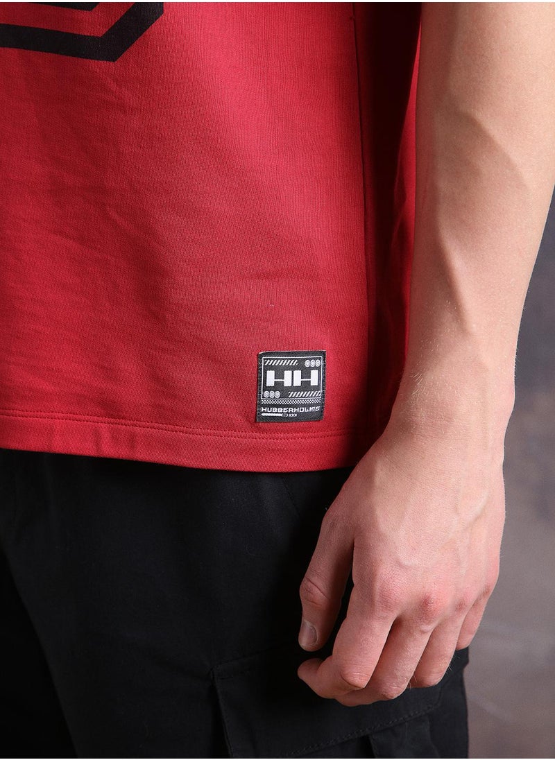 Hubberholme - Red Oversized Tshirts Printed design crafted from 100% Cotton featuring Half Sleeve with Slip on closure. - Image 1