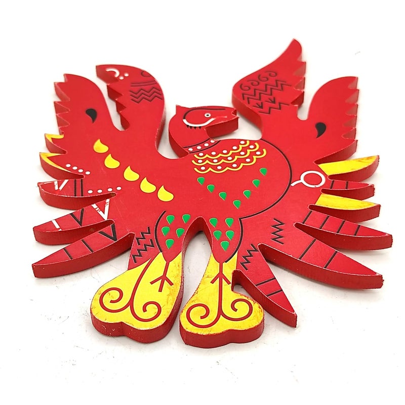 Plus Value Wooden Feng Shui Red Phoenix Bird Symbol of Fame Reputation Fengshui Products for Home Office Decor 4 Inches - Image 1
