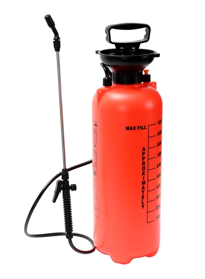 Pump Sprayer - 10L- 2.6 Gallon Manual Pressure Garden Sprayer with Adjustable Nozzle, Trigger Lock, Shoulder Strap, Translucent Tank, Hand Pump Sprayer for Cleaning, Fertilizing and Watering - Image 3