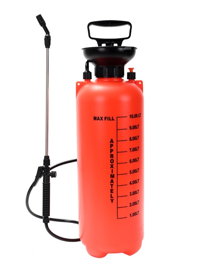 Pump Sprayer - 10L- 2.6 Gallon Manual Pressure Garden Sprayer with Adjustable Nozzle, Trigger Lock, Shoulder Strap, Translucent Tank, Hand Pump Sprayer for Cleaning, Fertilizing and Watering - Image 2