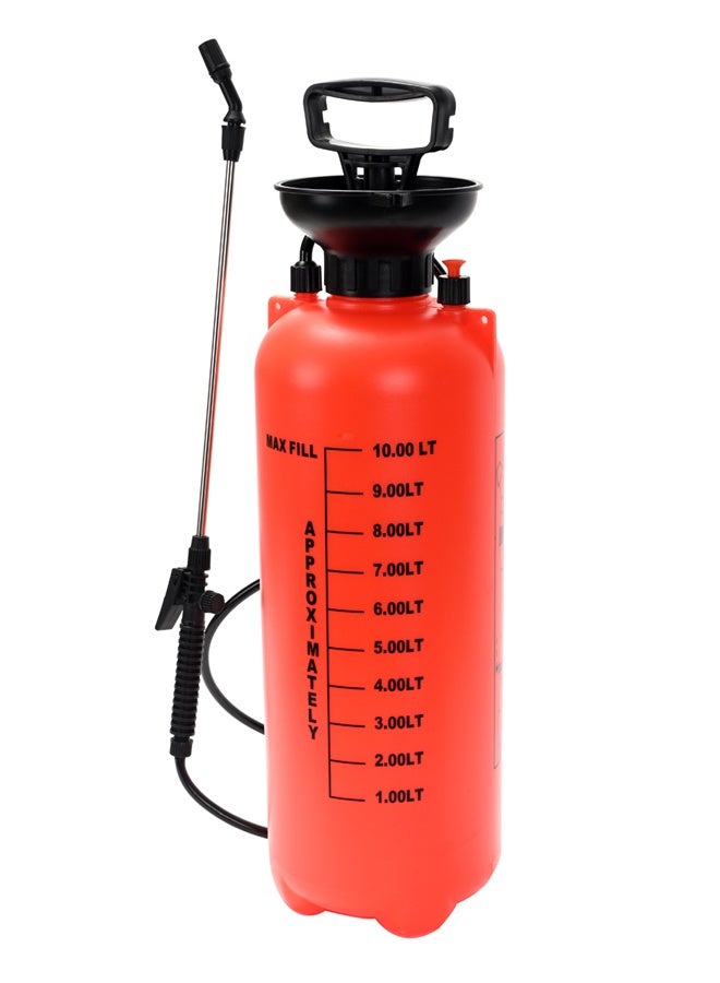Pump Sprayer - 10L- 2.6 Gallon Manual Pressure Garden Sprayer with Adjustable Nozzle, Trigger Lock, Shoulder Strap, Translucent Tank, Hand Pump Sprayer for Cleaning, Fertilizing and Watering - Image 1