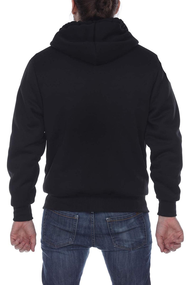 Facitisu Men's Winter Jacket Heavyweight Fleece Hoodies Full Zip Up Sherpa Lined Fleece Sweatshirt Black Large - Image 4