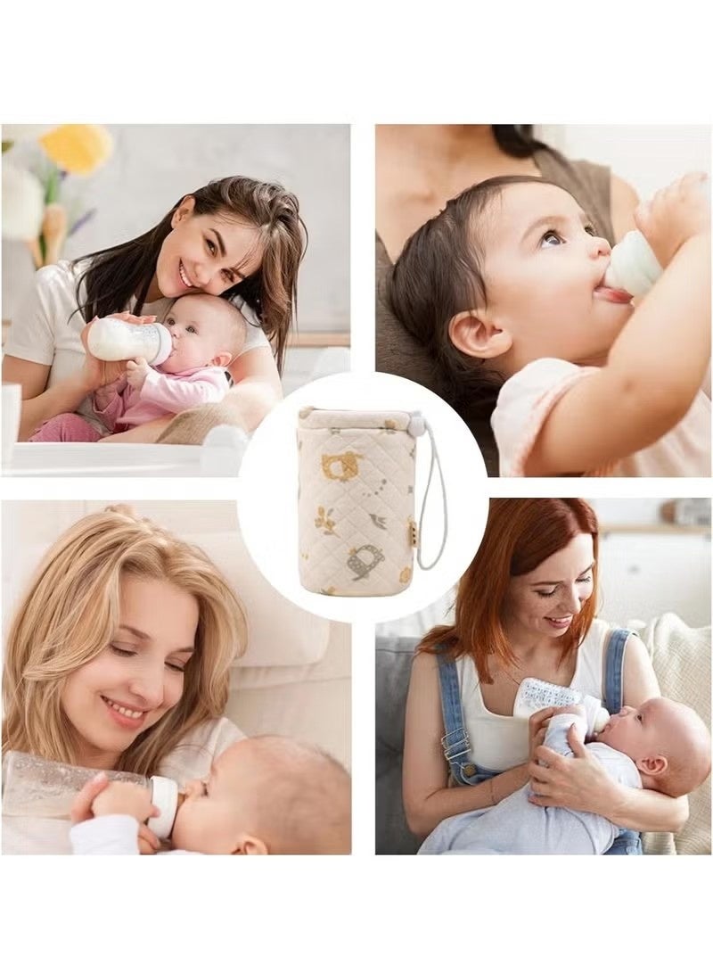 Baby Bottle Sleeve - Bottle Warmer Sleeve - Baby Insulated Water Bottle Sleeve Bottle Bag Sleeve with Retractable Cord for Outdoor Hiking - Image 5