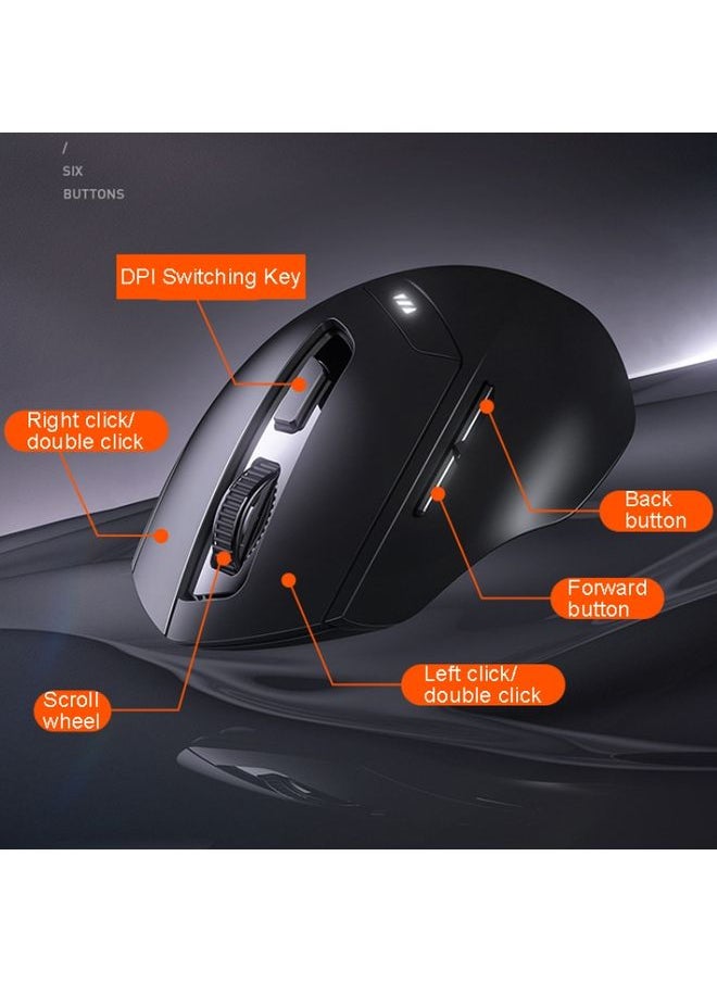 BURAQ Inphic DR01 Bluetooth 3 Mode Wireless Mouse Charging Quiet Office Game Laptop Computer Home Use(Black)  - Image 3