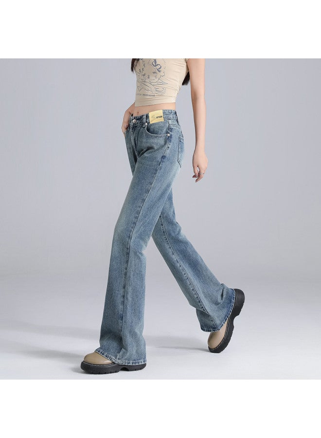 EPTISON High-Waisted Flared Jeans For Women, Autumn 2025 Retro Floor-Length Versatile Casual Slimming Bell-Bottom Pants - Image 5