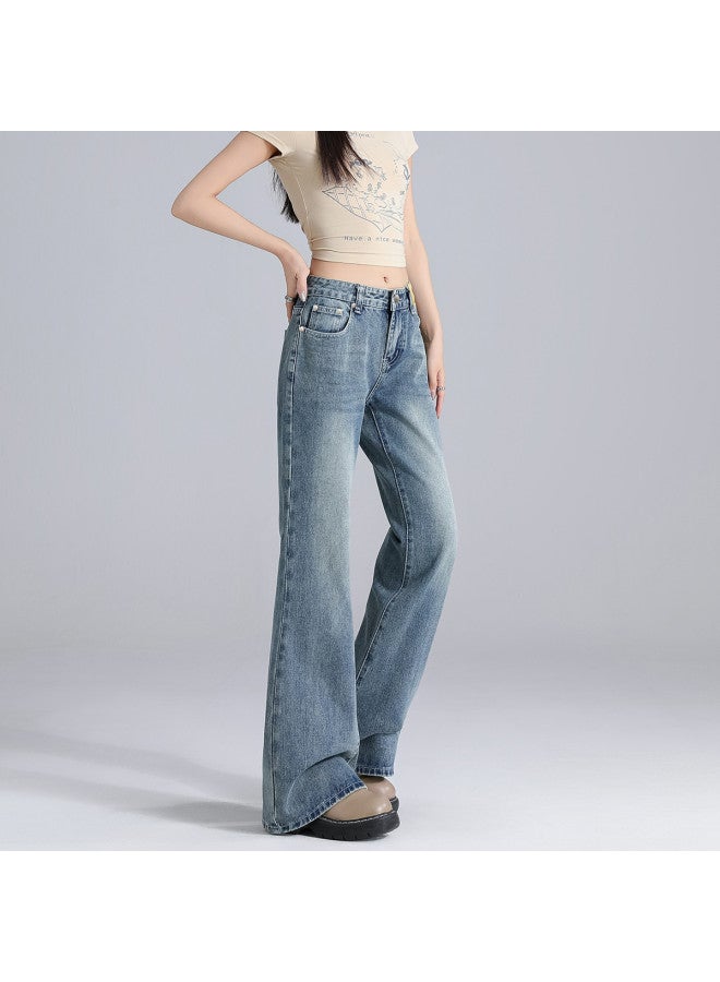 EPTISON High-Waisted Flared Jeans For Women, Autumn 2025 Retro Floor-Length Versatile Casual Slimming Bell-Bottom Pants - Image 4