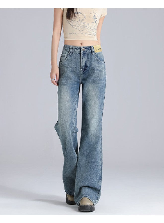EPTISON High-Waisted Flared Jeans For Women, Autumn 2025 Retro Floor-Length Versatile Casual Slimming Bell-Bottom Pants - Image 1