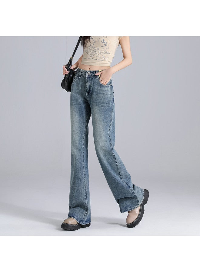 EPTISON High-Waisted Flared Jeans For Women, Autumn 2025 Retro Floor-Length Versatile Casual Slimming Bell-Bottom Pants - Image 3
