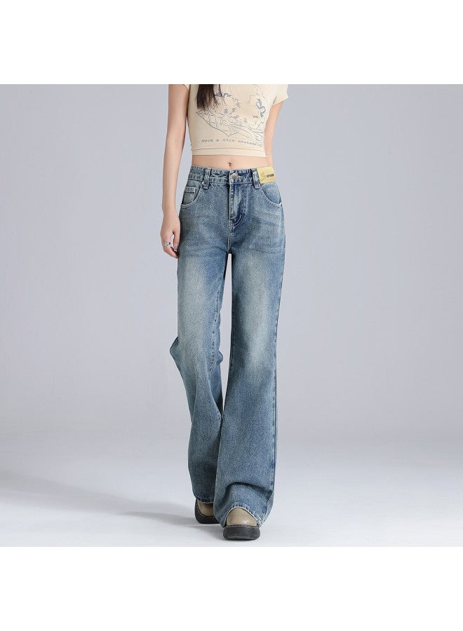EPTISON High-Waisted Flared Jeans For Women, Autumn 2025 Retro Floor-Length Versatile Casual Slimming Bell-Bottom Pants - Image 2