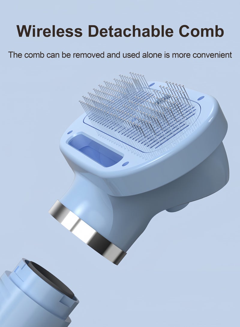 300W pet quick-drying hair dryer with replaceable spray hair comb and two air outlets, can massage and style your pet, Blue - Image 4