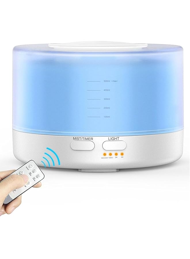 erorex Essential Oil Diffuser 500Ml Cool Mist Humidifier With Remote Control Adjustable Mist Mode Aroma Diffusers Aromatherapy For Home With Waterless Safety Switc White - Image 1