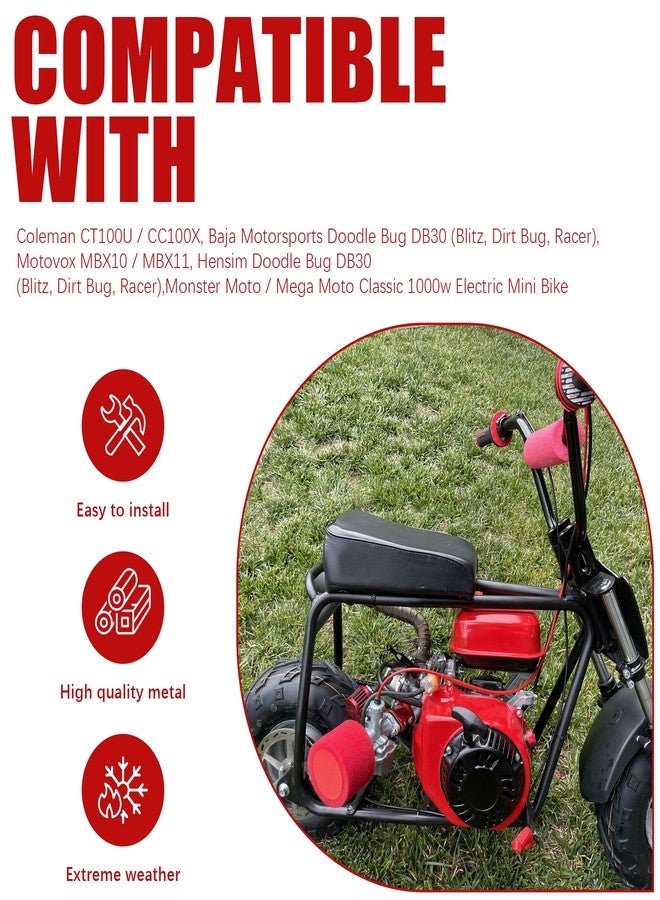 MRELC Mini Bike Brake Lever 7/8"" 22mm Clutch 155cm Brake Cable fit for Coleman CT100U CC100X Doodle Bug Baja DB30 98cc 100cc 3hp Motovox MBX10 MBX11 Monster Moto MMB80 Powersport Parts, Red - Image 5