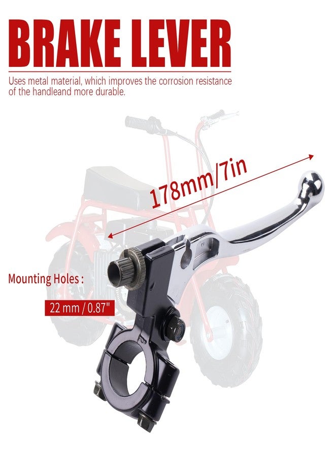 MRELC Mini Bike Brake Lever 7/8"" 22mm Clutch 155cm Brake Cable fit for Coleman CT100U CC100X Doodle Bug Baja DB30 98cc 100cc 3hp Motovox MBX10 MBX11 Monster Moto MMB80 Powersport Parts, Red - Image 3