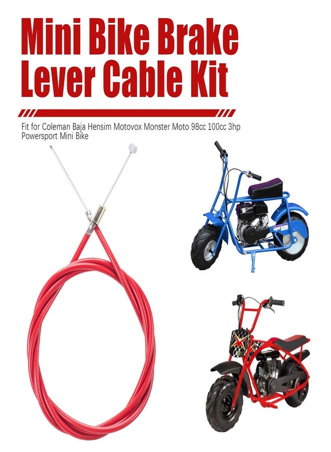 MRELC Mini Bike Brake Lever 7/8"" 22mm Clutch 155cm Brake Cable fit for Coleman CT100U CC100X Doodle Bug Baja DB30 98cc 100cc 3hp Motovox MBX10 MBX11 Monster Moto MMB80 Powersport Parts, Red - Image 4
