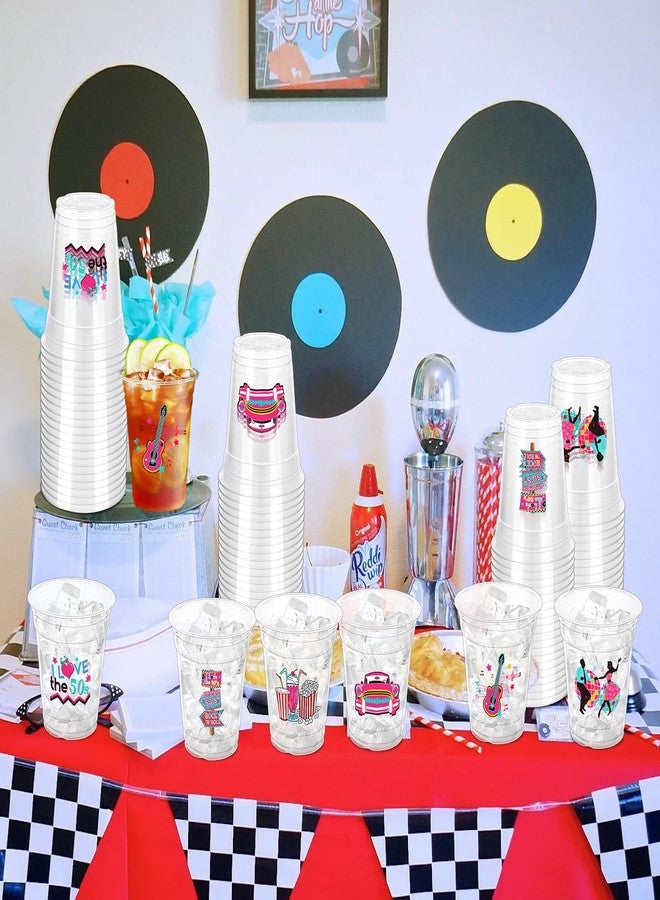 ZCPTZ 90 Pcs 50's Rock and Roll Disposable Cups - 12oz, Retro Party Tableware for 50's Theme Birthday and Music Parties - Image 4