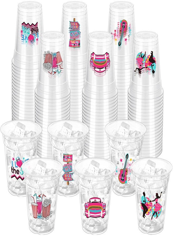 ZCPTZ 90 Pcs 50's Rock and Roll Disposable Cups - 12oz, Retro Party Tableware for 50's Theme Birthday and Music Parties - Image 1