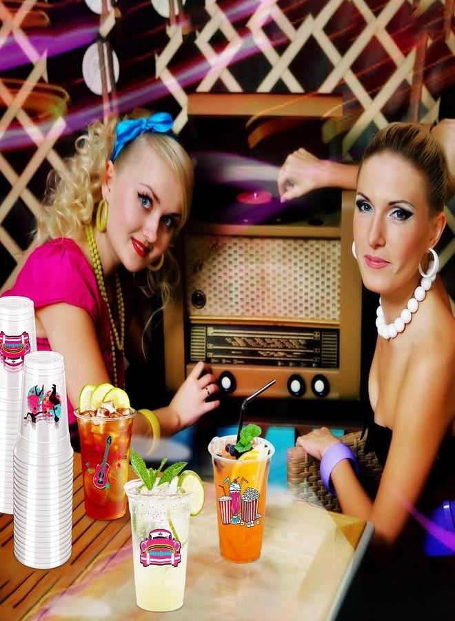 ZCPTZ 90 Pcs 50's Rock and Roll Disposable Cups - 12oz, Retro Party Tableware for 50's Theme Birthday and Music Parties - Image 5