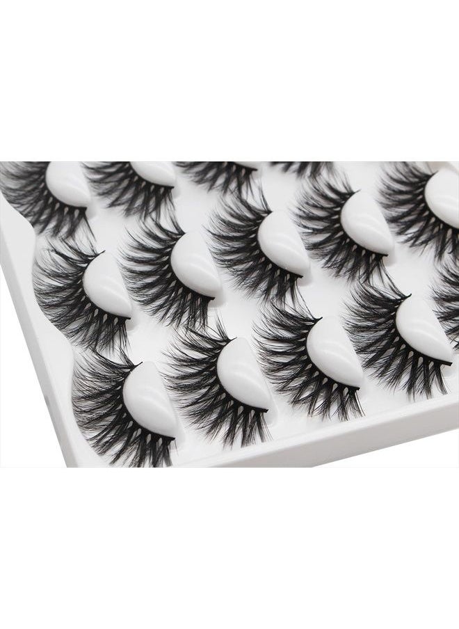 Vayator 10 Pairs 18-21mm Natural Long Mink Eyelashes 100% Cruelty Free Handmade 3D Mink Lashes Full Strip Lashes Soft False Eyelashes Makeup Lashes (C001)  - Image 5