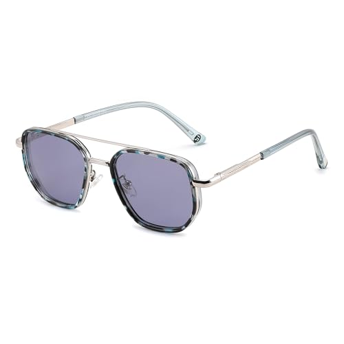 FEISEDY Polarized Aviator Sunglasses for Men Square Retro Metal Frame UV 400 Protection TAC Lens B0329 - Image 1