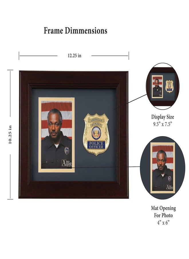 Allied Flag Allied Frame US Police Officer Medallion Portrait Picture Frame - 4 x 6 Picture Opening - Image 3