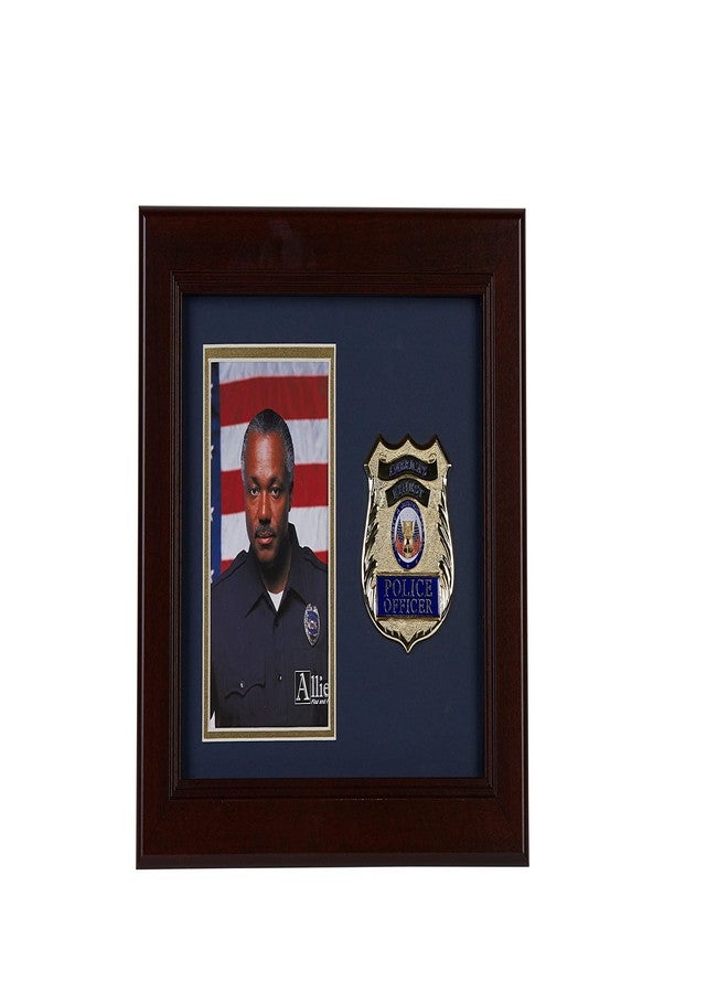Allied Flag Allied Frame US Police Officer Medallion Portrait Picture Frame - 4 x 6 Picture Opening - Image 1