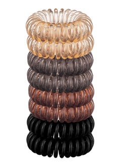 VIUAUAX 8pcs Waterproof Spiral Hair Ties for Women,  Elastic Hair Band,Coil Hair Ties for Thick Hair, No Crease Hair Tie, Spiral Hair Ties No Damage, Hair Coils & Phone Cord Hair Ties for Thin Hair, Hair Ties Spiral  - Image 1