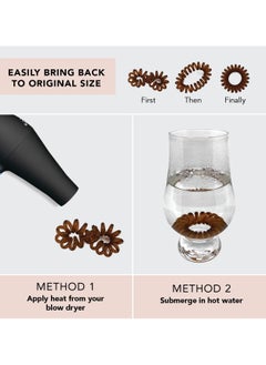 VIUAUAX 8pcs Waterproof Spiral Hair Ties for Women,  Elastic Hair Band,Coil Hair Ties for Thick Hair, No Crease Hair Tie, Spiral Hair Ties No Damage, Hair Coils & Phone Cord Hair Ties for Thin Hair, Hair Ties Spiral  - Image 5