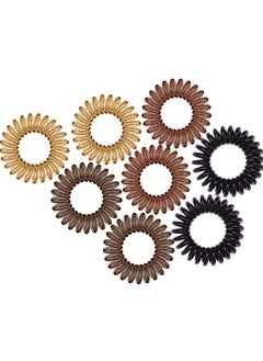 VIUAUAX 8pcs Waterproof Spiral Hair Ties for Women,  Elastic Hair Band,Coil Hair Ties for Thick Hair, No Crease Hair Tie, Spiral Hair Ties No Damage, Hair Coils & Phone Cord Hair Ties for Thin Hair, Hair Ties Spiral  - Image 2