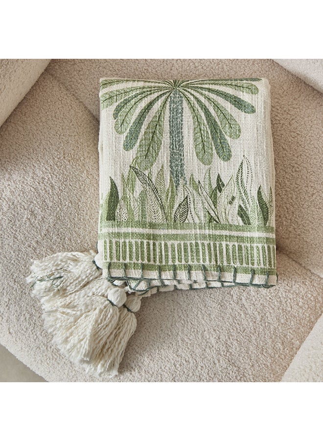 Home Box Cancun Palm Printed Slub Throw 170 x 130 cm - Image 4