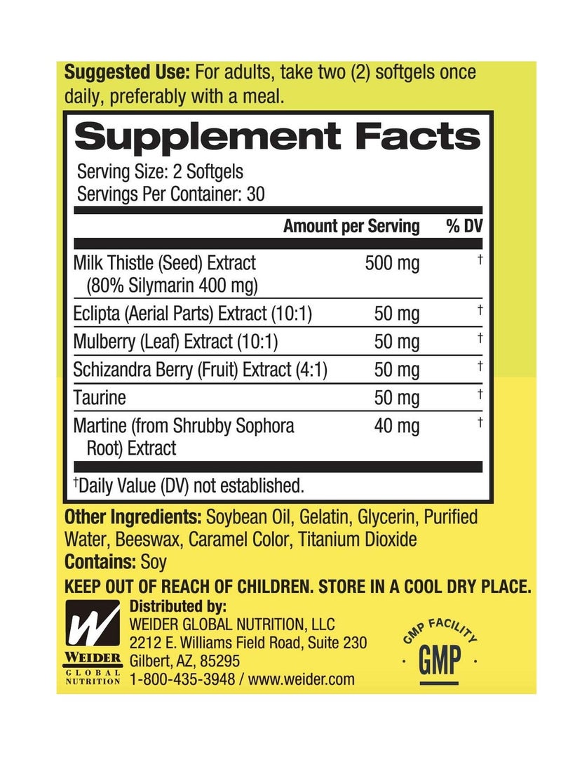 Weider detox liver support 60 Softgels  - Image 2