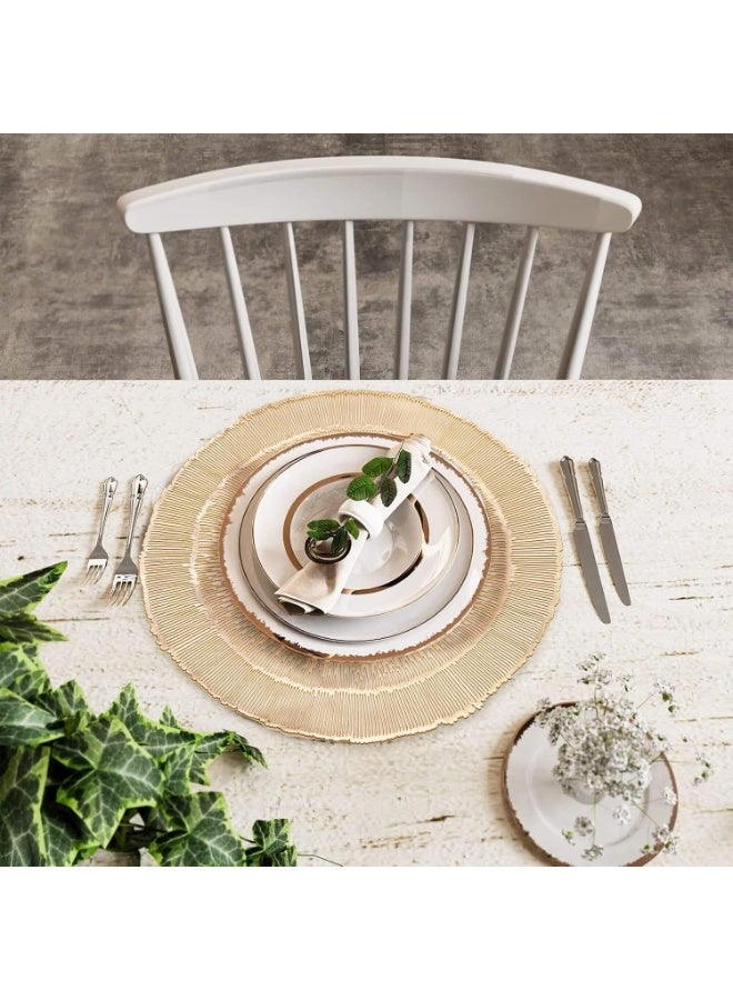 DB Innov. Golden Metallic Firework Placemats, 4 Pcs Vinyl Cutout Placemats, Non-Slip Stain Heat Resistant Place Mats for Dining Table, 15x15 Inch - Image 5